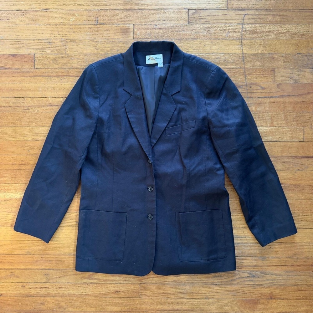 Eddie Bauer Blazer Jacket Career Office Wear Business Casual Black Size 12